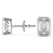 Stephany Emerald Cut Bezel Earrings - Nivetta